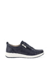 Caprice Pebbled Leather Side Zip Trainers, Navy