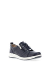 Caprice Pebbled Leather Side Zip Trainers, Navy