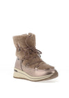 Caprice Fleece Lace Up Snow Boots, Bronze