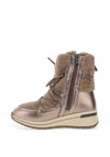 Caprice Fleece Lace Up Snow Boots, Bronze