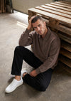 Carhartt WIP Harper Long Sleeve Polo Shirt, Brown
