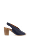 CARL SCARPA Buttercup Leather Peep Toe Sling Back Heeled Sandals, Navy