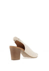 CARL SCARPA Buttercup Leather Peep Toe Sling Back Heeled Sandals, Off White