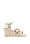 CARL SCARPA Liscata Faux Leather Criss Cross Wedge Heeled Sandals, Gold