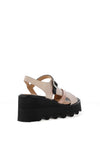 CARL SCARPA Struzini Wedge Leather Multi Strap Sandals, Black & Beige