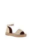 Carmela Weave Leather Platform Sandals, Gold