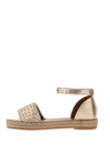 Carmela Weave Leather Platform Sandals, Gold