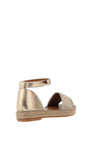 Carmela Weave Leather Platform Sandals, Gold