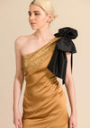 Sisters By Caroline Kilkenny Kennedy Sequin Satin Maxi Dress, Gold