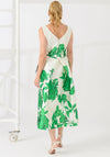 Caroline Kilkenny Dee Floral Feather Trim Dress, Green