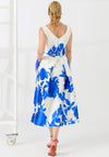 Caroline Kilkenny Dee Floral Feather Trim Dress, Blue