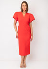 Caroline Kilkenny Cloud V Neck Pencil Dress, Orange