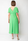 Caroline Kilkenny Molly V Neck Flared Dress, Green