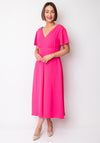 Caroline Kilkenny Molly V Neck Flared Dress, Pink