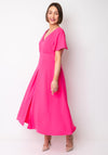Caroline Kilkenny Molly V Neck Flared Dress, Pink