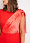 Caroline Kilkenny Stephany Drape Shoulder Dress, Orange