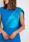 Caroline Kilkenny Stephany Drape Shoulder Dress, Turquoise