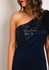 Sisters By Caroline Kilkenny Kennedy Sequin Satin Maxi Dress, Navy