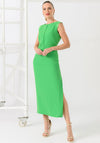 Caroline Kilkenny Erin Satin Shoulder Pencil Dress, Green