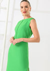 Caroline Kilkenny Erin Satin Shoulder Pencil Dress, Green