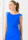 Caroline Kilkenny Erin Satin Shoulder Pencil Dress, Blue