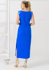 Caroline Kilkenny Erin Satin Shoulder Pencil Dress, Blue
