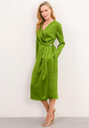 Caroline Kilkenny Kamila Wrap Dress, Forest Green