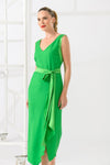Caroline Kilkenny Misty V Neck Midi Dress, Intense Green