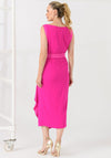 Caroline Kilkenny Misty V Neck Midi Dress, Magenta