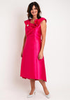 Cassandra Aya Corsage Detail Midi A-Line Dress, Pink