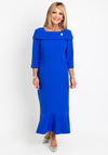 Cassandra Fishtail Midi Dress, Royal Blue