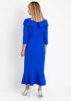 Cassandra Fishtail Midi Dress, Royal Blue