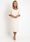Casandra Madi Textured Pencil Midi Dress, Cream