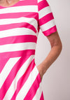 Coco Doll Hara Striped A-Line Dress, Pink and White