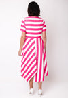 Coco Doll Hara Striped A-Line Dress, Pink and White