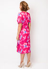 Coco Doll Toya Floral Print Wrap Midi Dress, Pink