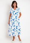 Cassandra Agatha Dual Print A-line Maxi Dress, Blue & White