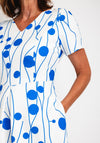 Cassandra Agatha Dual Print A-line Maxi Dress, Blue & White