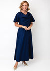 Cassandra Angela Shimmer Bodice Panel Aline Dress, Navy