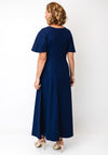 Cassandra Angela Shimmer Bodice Panel Aline Dress, Navy