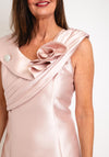 Cassandra Aya Corsage Detail Midi A-Line Dress, Pearl