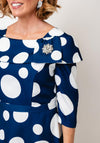 Cassandra Bell Polka Dot Fit and Flare Dress, Navy