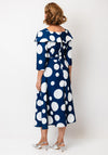 Cassandra Bell Polka Dot Fit and Flare Dress, Navy