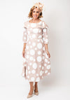 Cassandra Bell Polka Dot Fit and Flare Dress, Beige