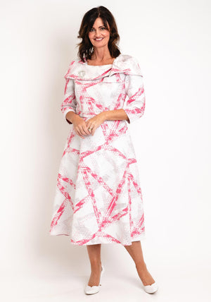 Casandra Bel Metallic Print A-Line Maxi Dress, Pink