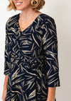 Cassandra Carly Corsage Aline Midi Dress, Navy