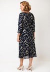 Cassandra Carly Corsage Aline Midi Dress, Navy