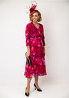 Cassandra Carly Corsage Aline Midi Dress, Pink