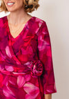 Cassandra Carly Corsage Aline Midi Dress, Pink