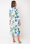 Cassandra Carly Floral V-Neck Floral Midi Dress, White Multi
